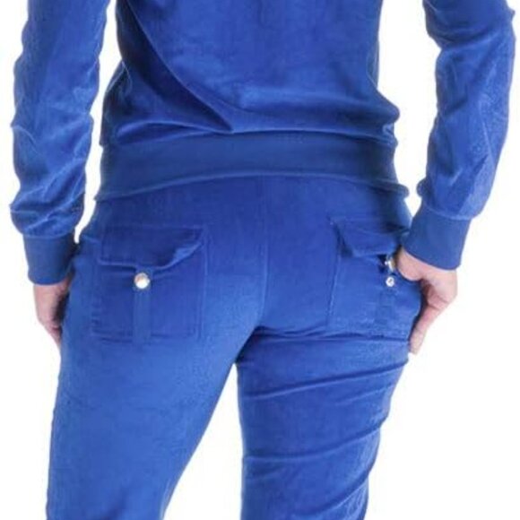 Comfortable 2-Piece Royal Blue Tracksuit for Women - Hoodie and Sweatpants - Picture 3 of 5